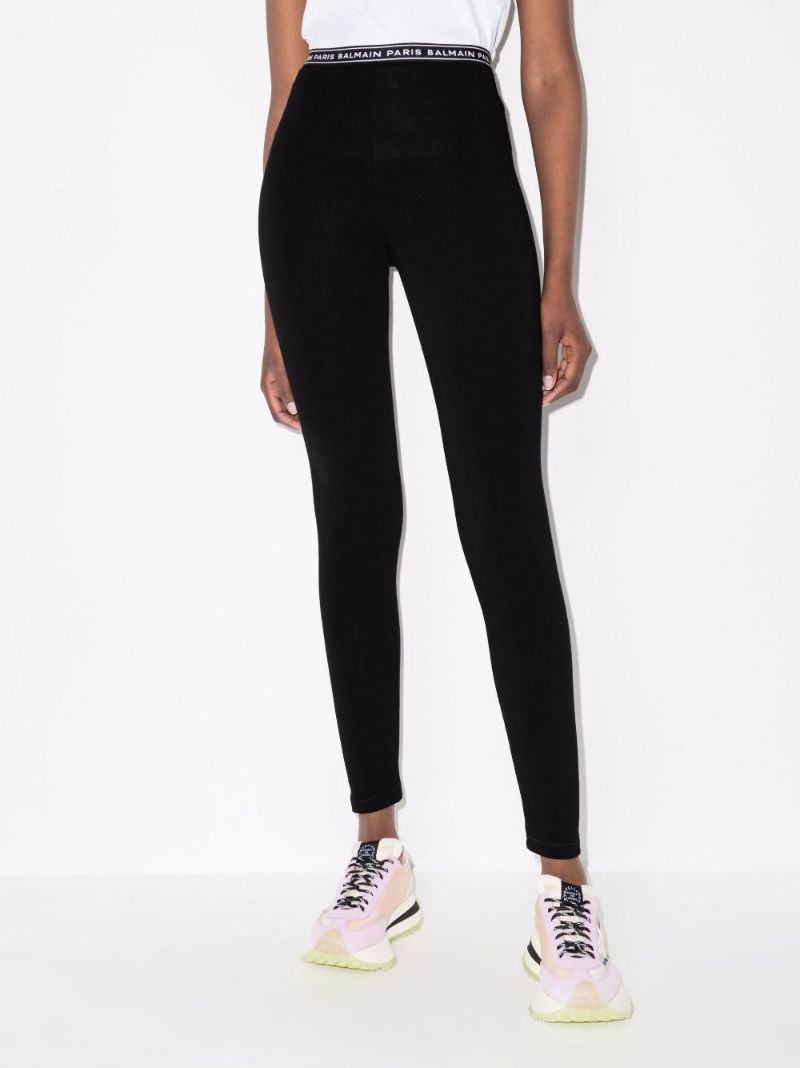 Black Logo Waistband Leggings