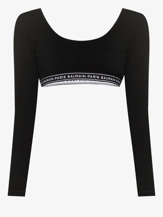 Black Cropped Logo Top