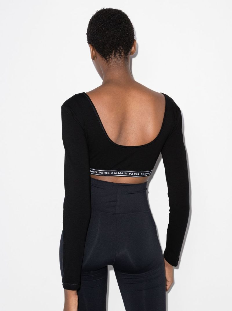 Black Cropped Logo Top