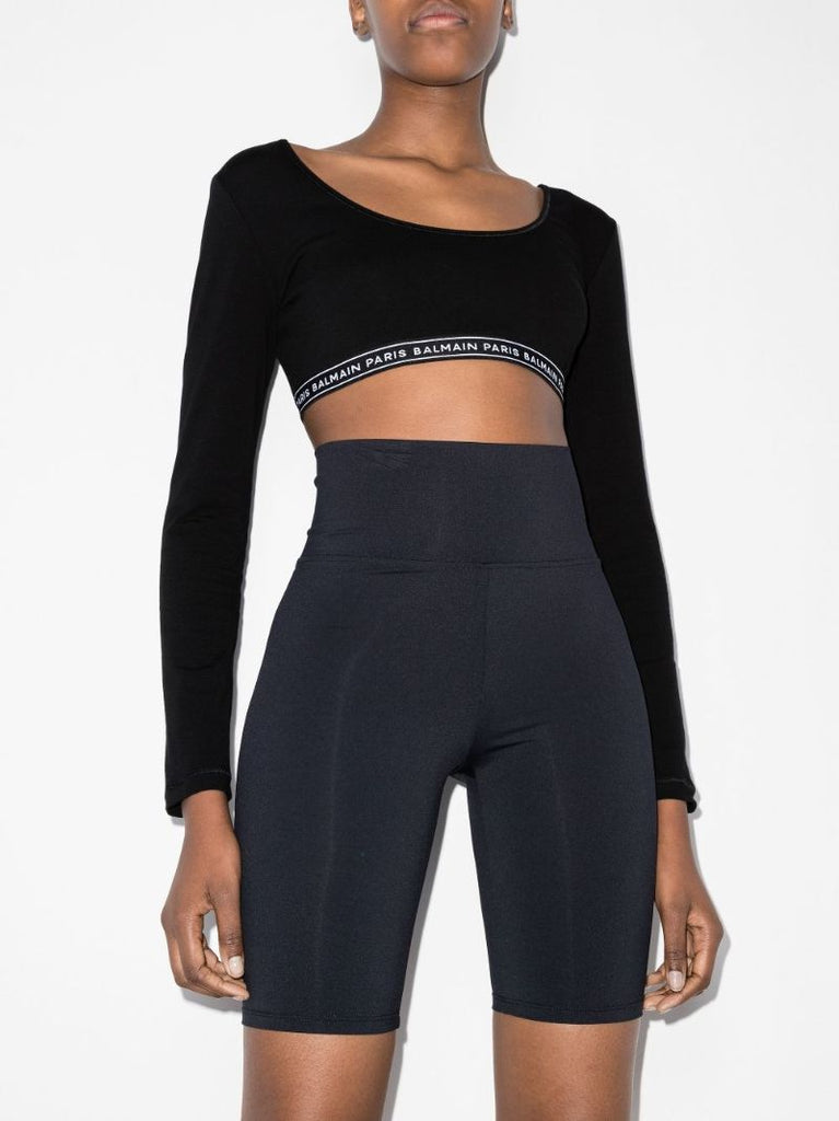 Black Cropped Logo Top