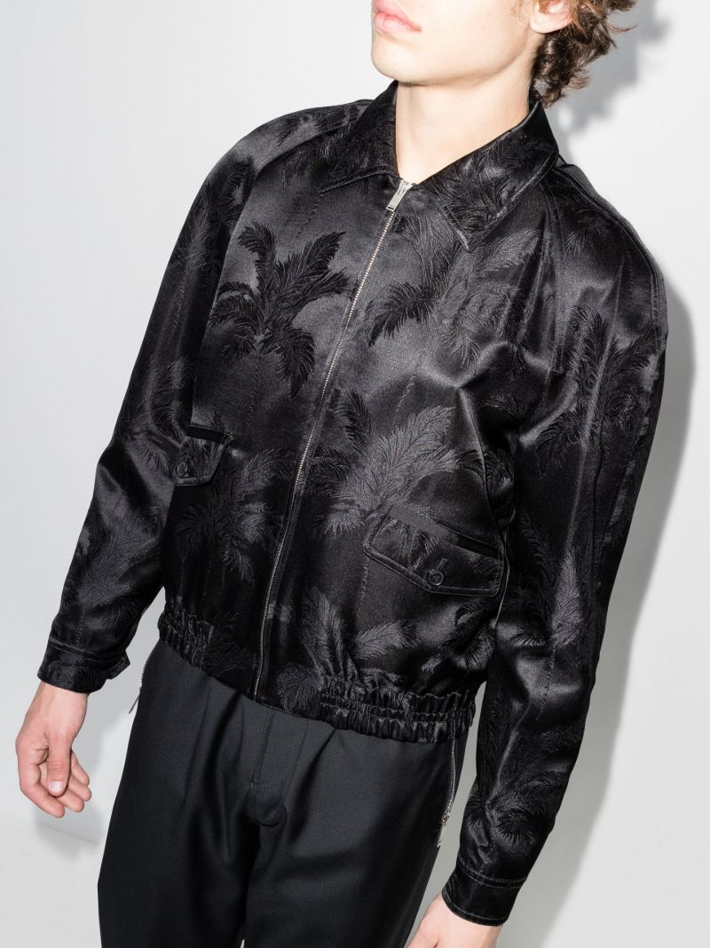 Palm Motif Embroidered Jacket