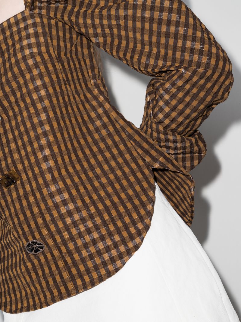 Maya Puff Sleeve Checked Blouse