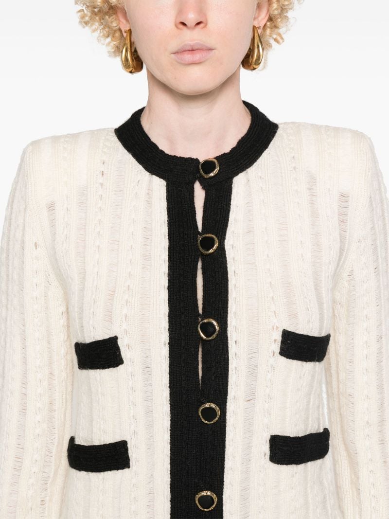 White Tailored Ribbed Wool Jacket