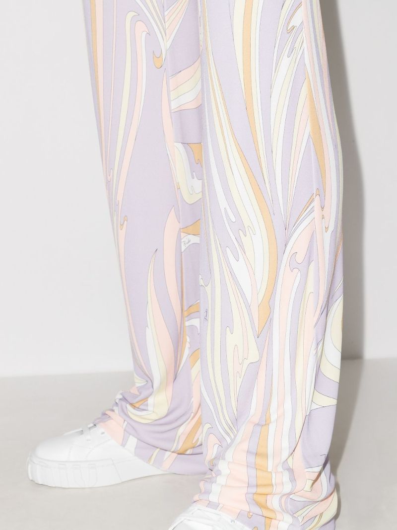 Vortici Print Flared Trousers