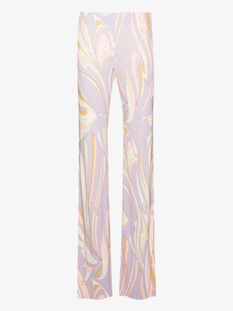 Vortici Print Flared Trousers