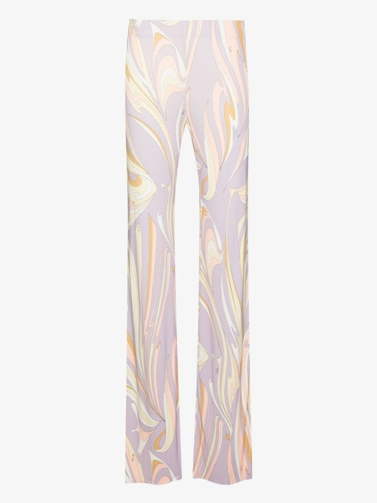 Vortici Print Flared Trousers