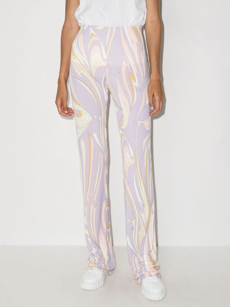 Vortici Print Flared Trousers
