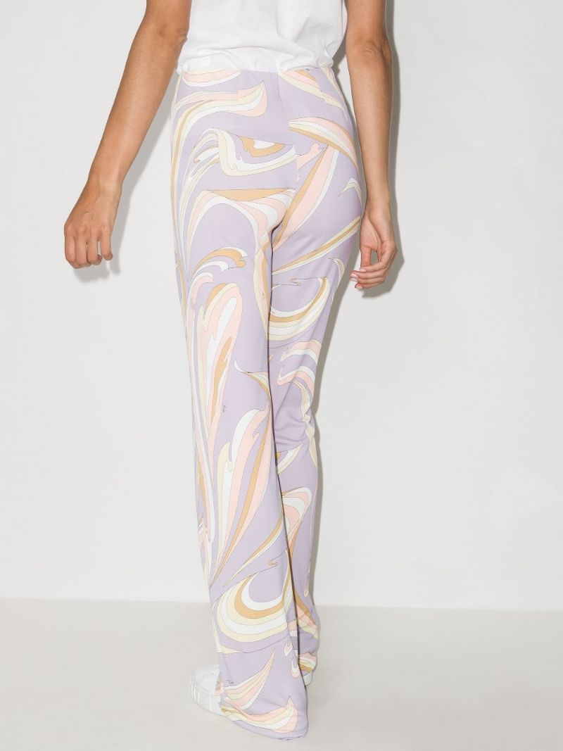 Vortici Print Flared Trousers