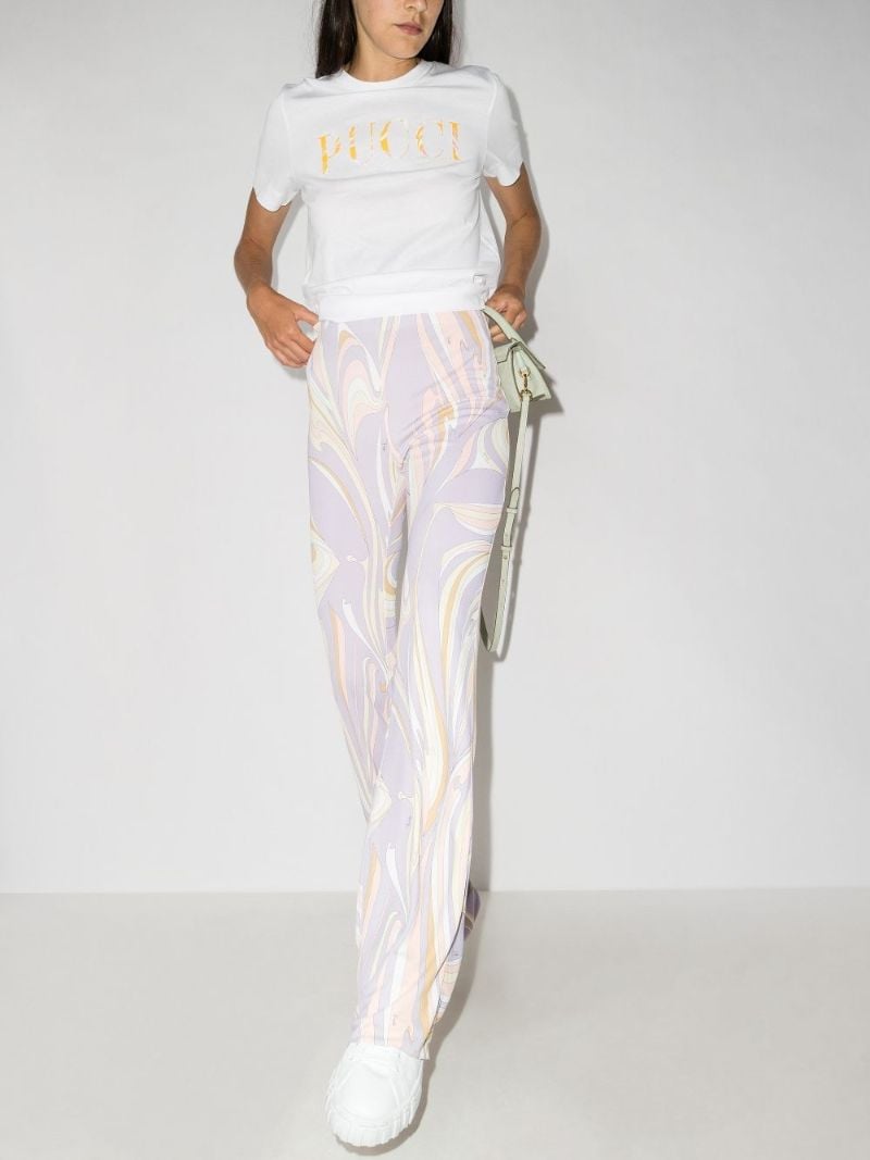 Vortici Print Flared Trousers
