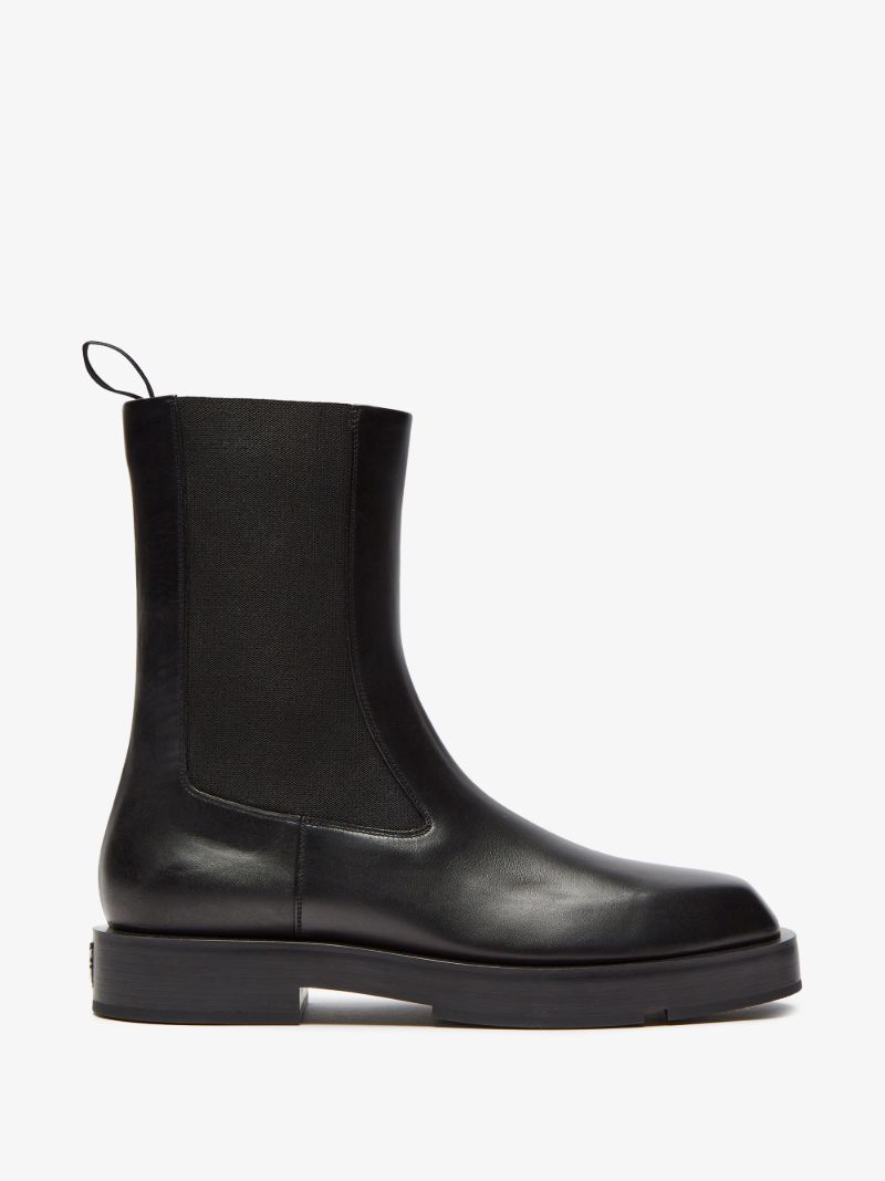 Black Leather Chelsea Boots
