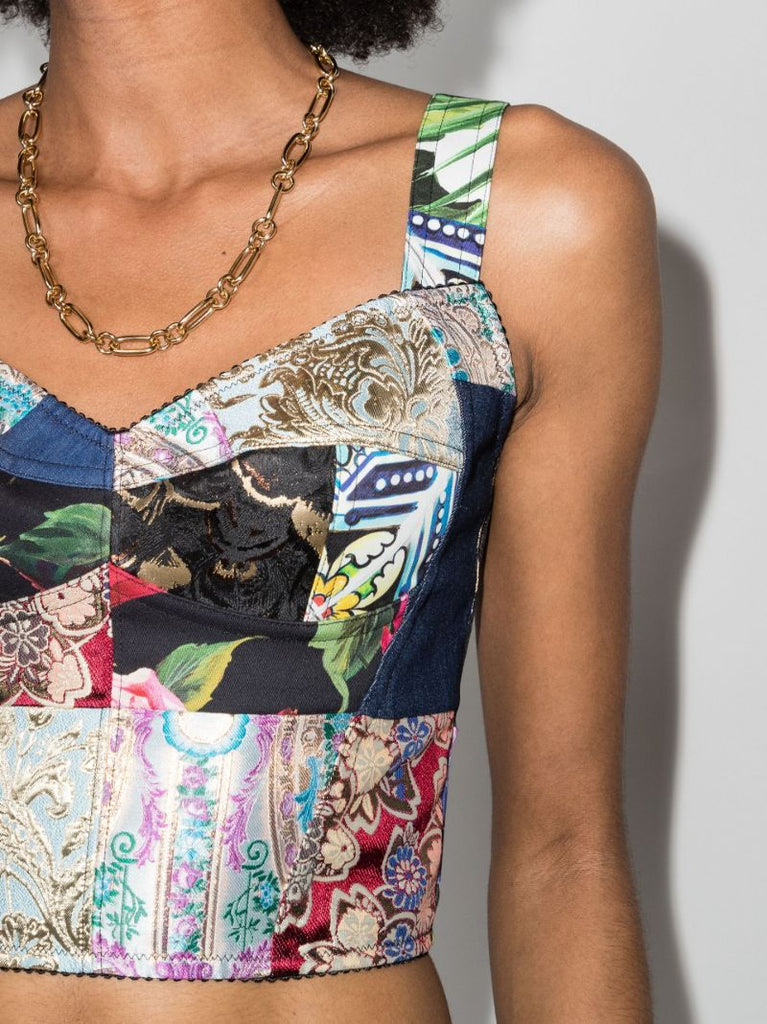 Patchwork Bustier Top