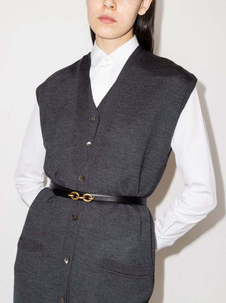 Black Maillon Leather Belt