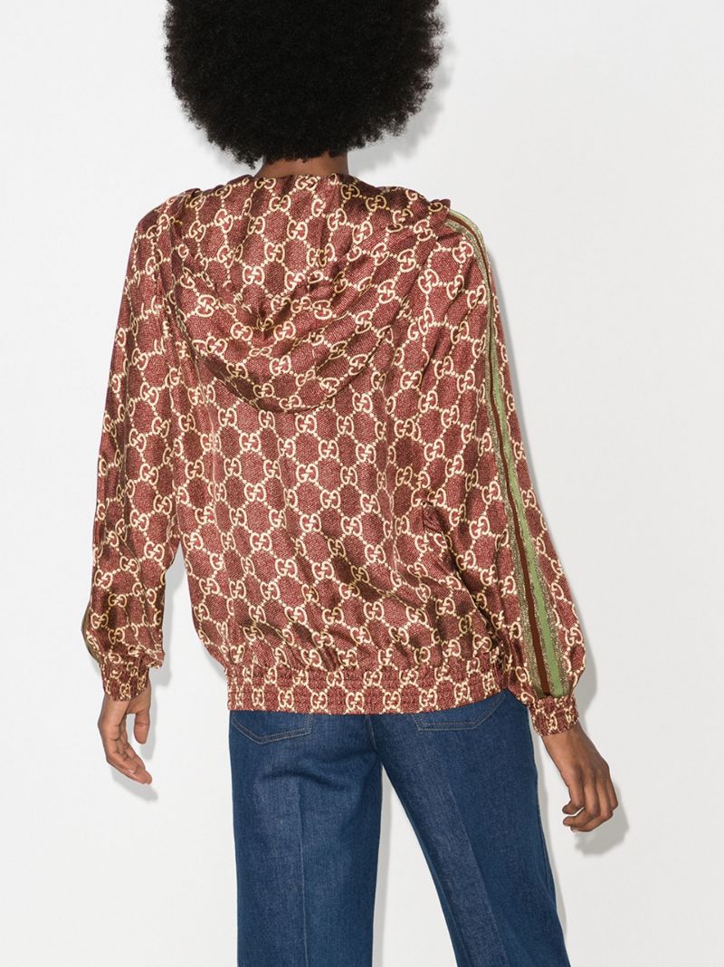 Gg Supreme Hooded Silk Jacket