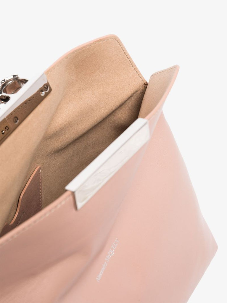 Pink Four Ring Leather Clutch Bag