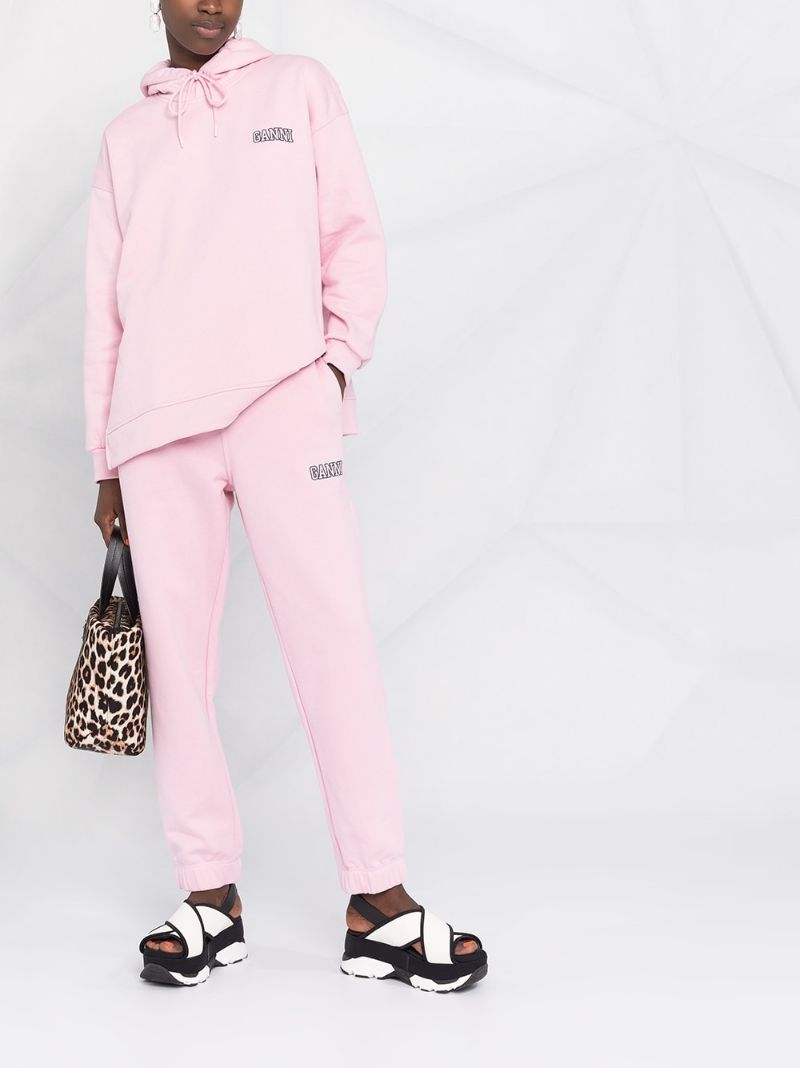 Pink Embroidered Logo Track Pants