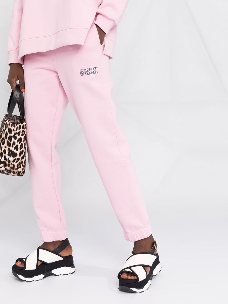 Pink Embroidered Logo Track Pants