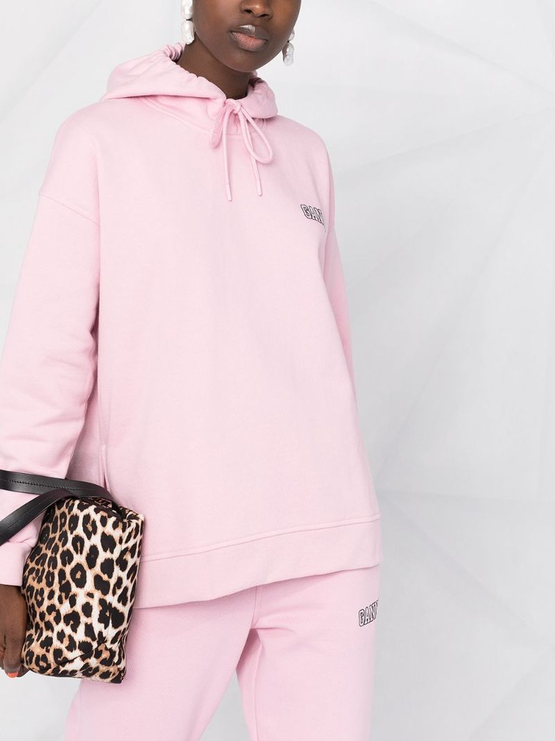 Pink Oversized Hooded Sweatshirt