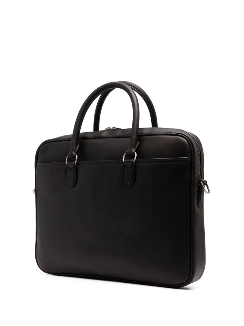 Black Logo-print Leather Briefcase