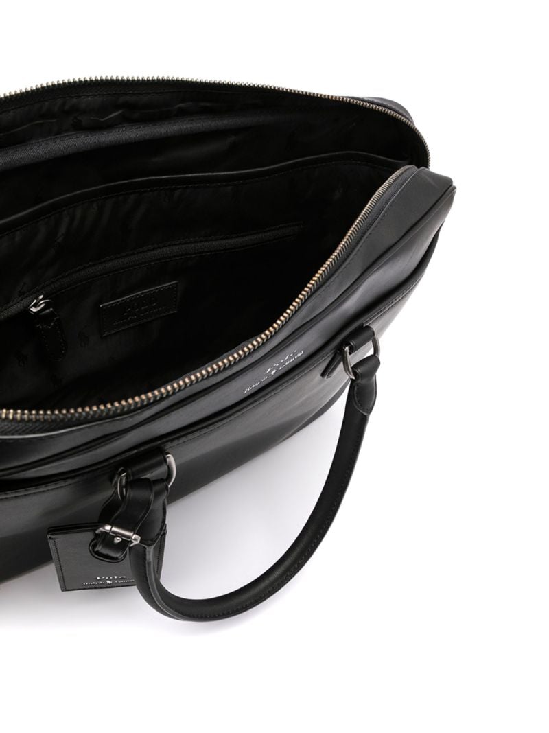 Black Logo-print Leather Briefcase