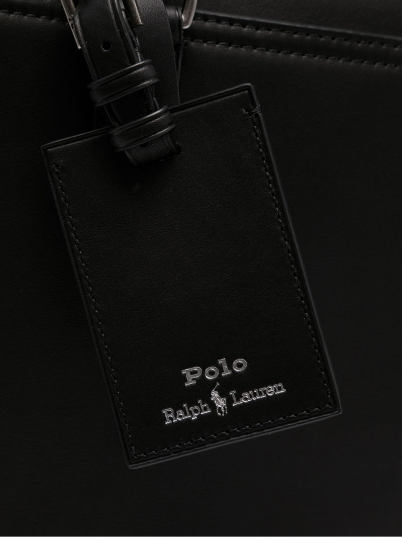 Black Logo-print Leather Briefcase