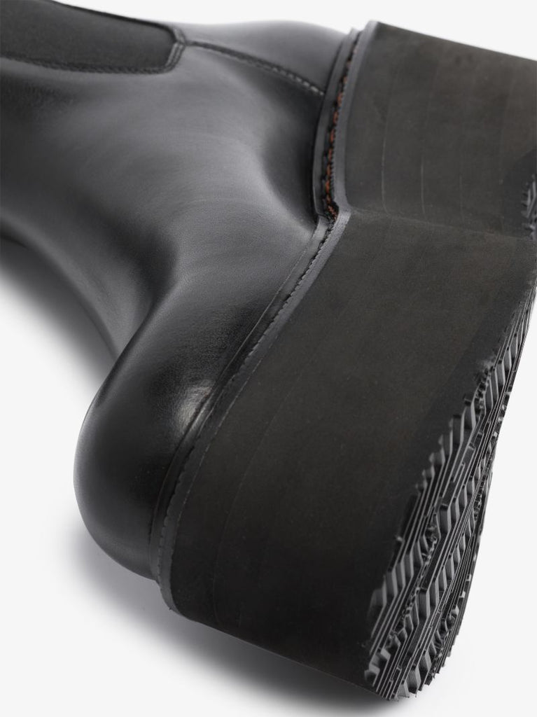 Black Double Stack 60 Leather Chelsea Boots