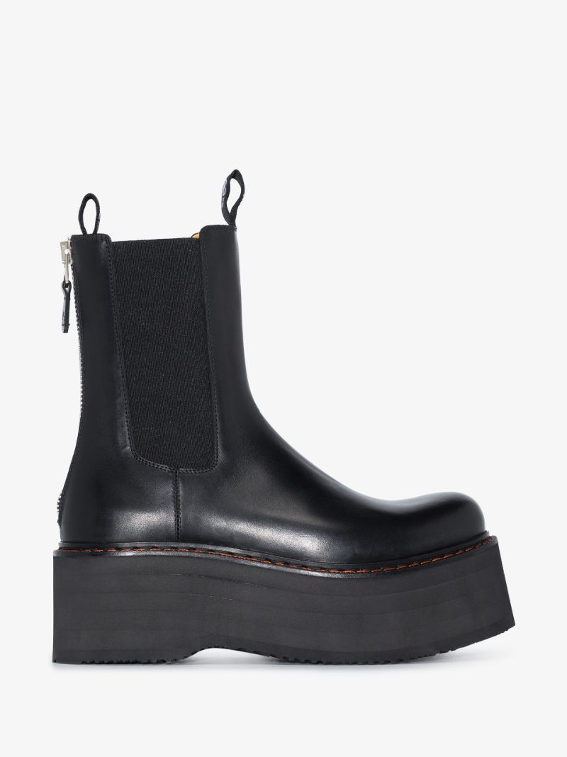 Black Double Stack 60 Leather Chelsea Boots