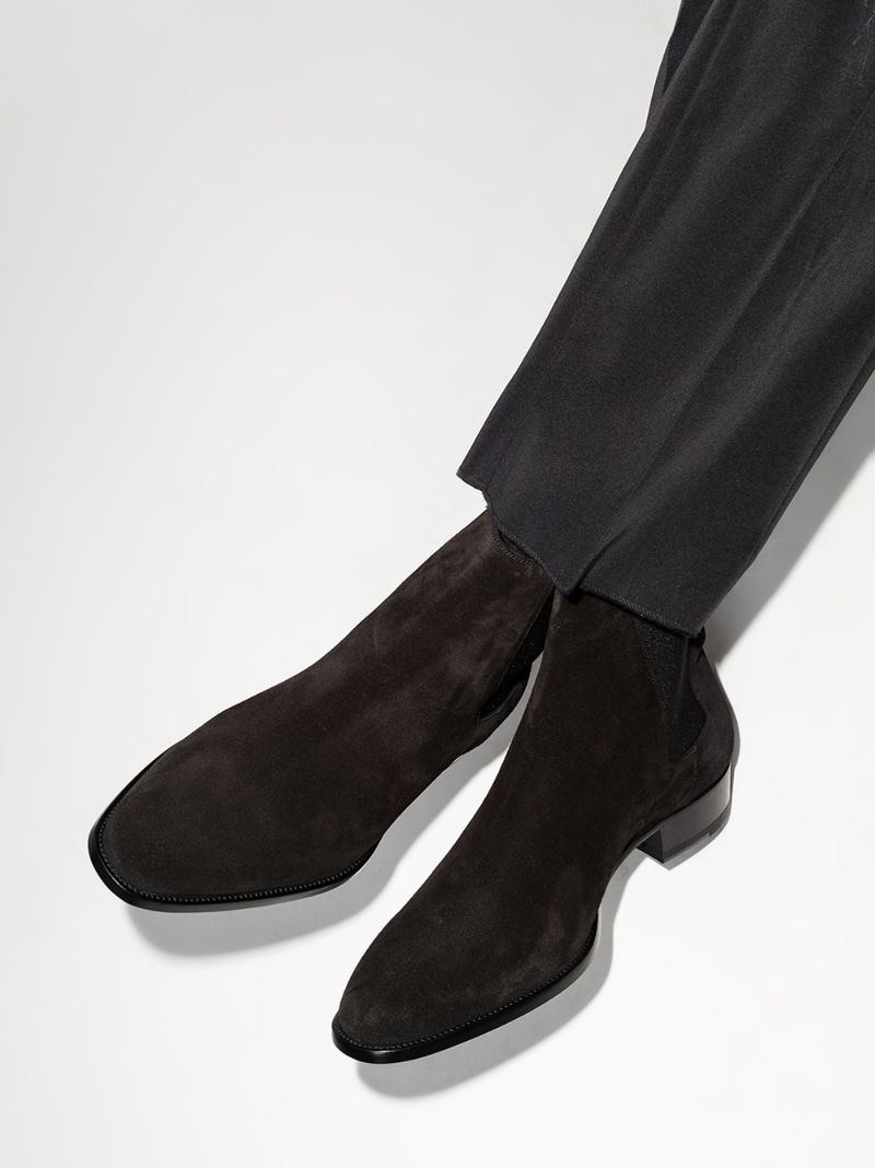 Black Wyatt 30 Suede Chelsea Boots