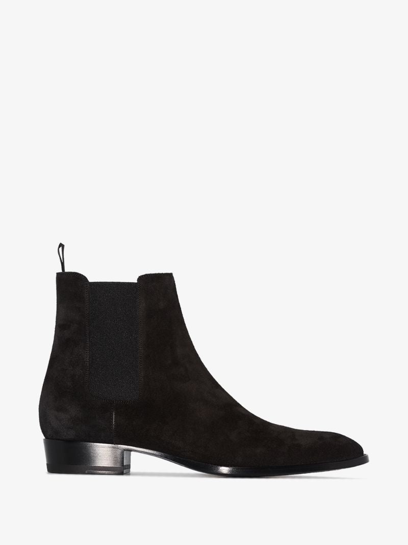 Black Wyatt 30 Suede Chelsea Boots