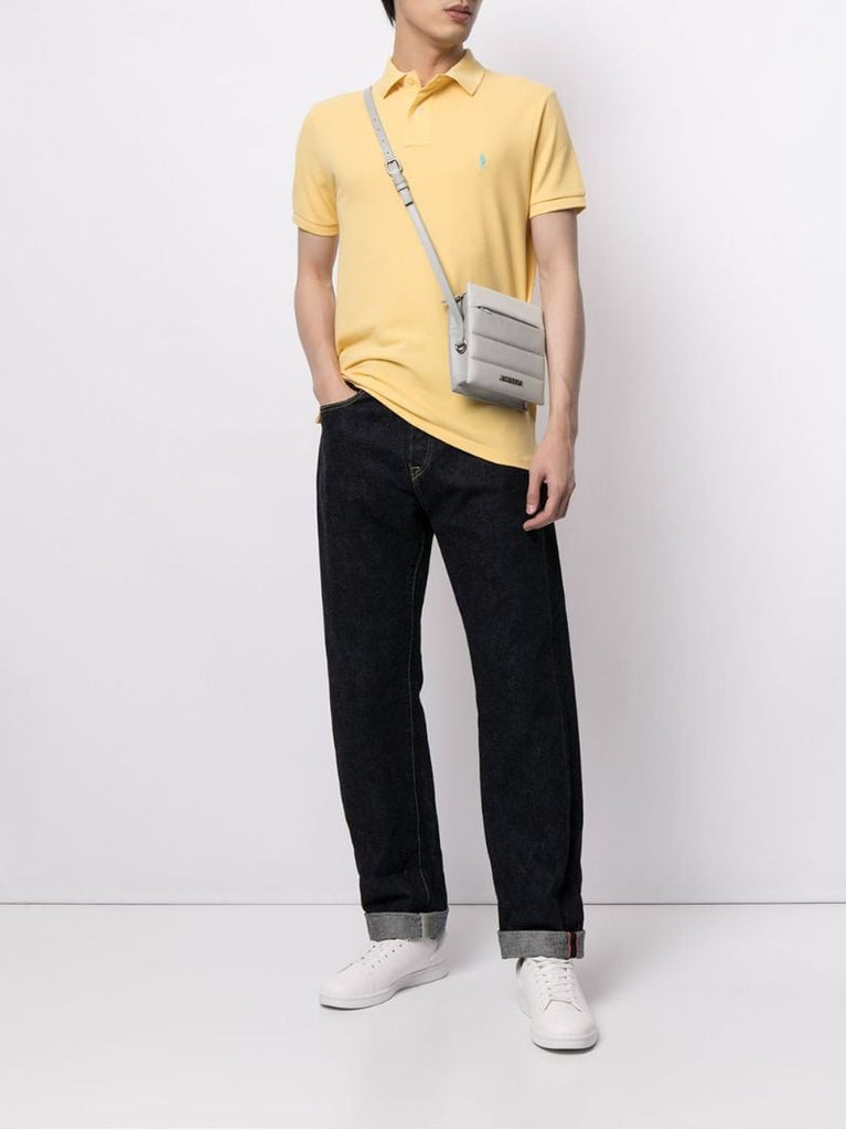 Yellow Logo-embroidered Cotton Polo Shirt