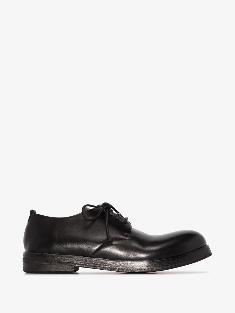 Black Zucca Zeppa Leather Derby Shoes