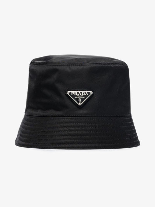 Black Re-nylon Logo Plaque Bucket Hat