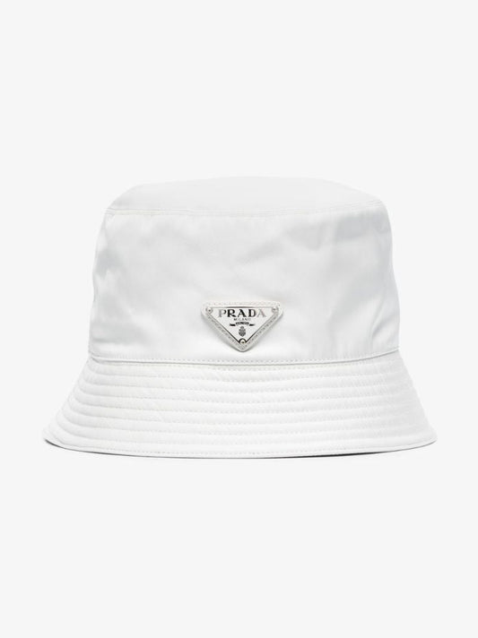 White Re-nylon Logo Plaque Bucket Hat