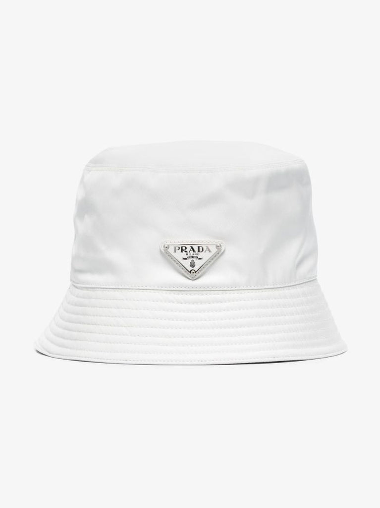 White Re-nylon Logo Plaque Bucket Hat