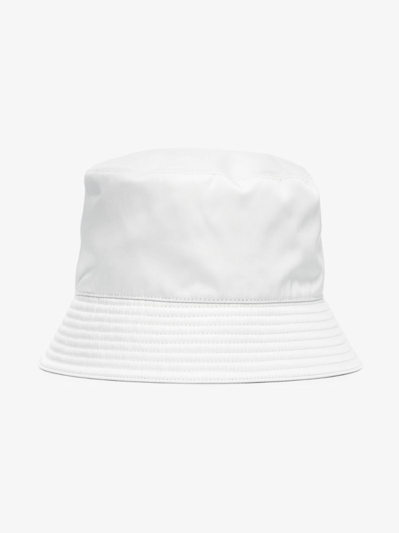 White Re-nylon Logo Plaque Bucket Hat