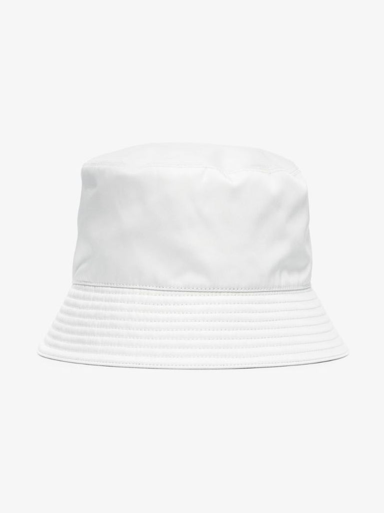 White Re-nylon Logo Plaque Bucket Hat