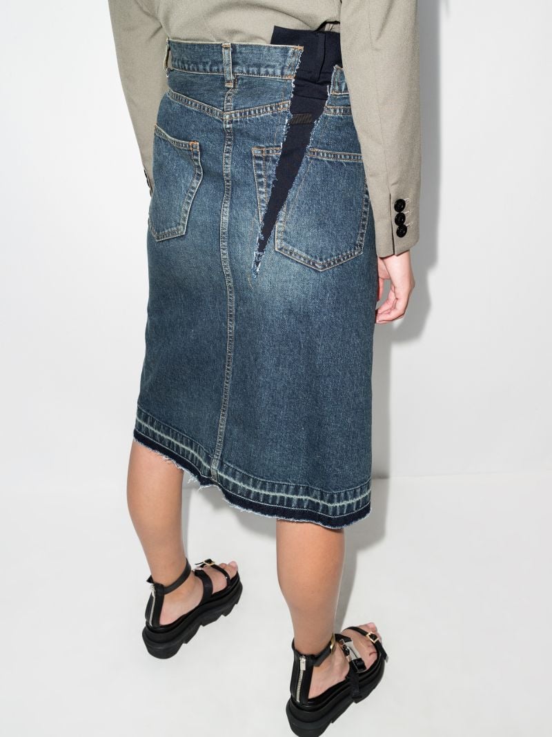 Asymmetric Patchwork Denim Skirt
