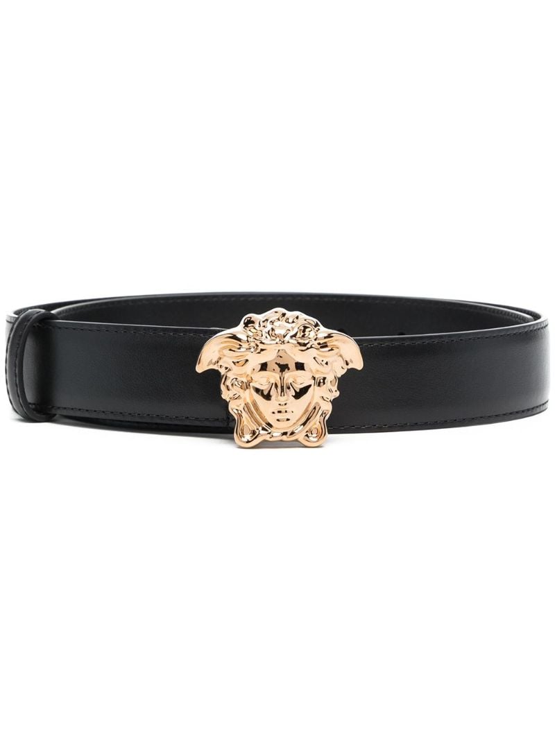 Black La Medusa Leather Belt