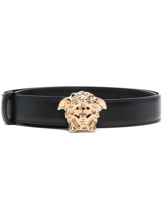 Black La Medusa Leather Belt