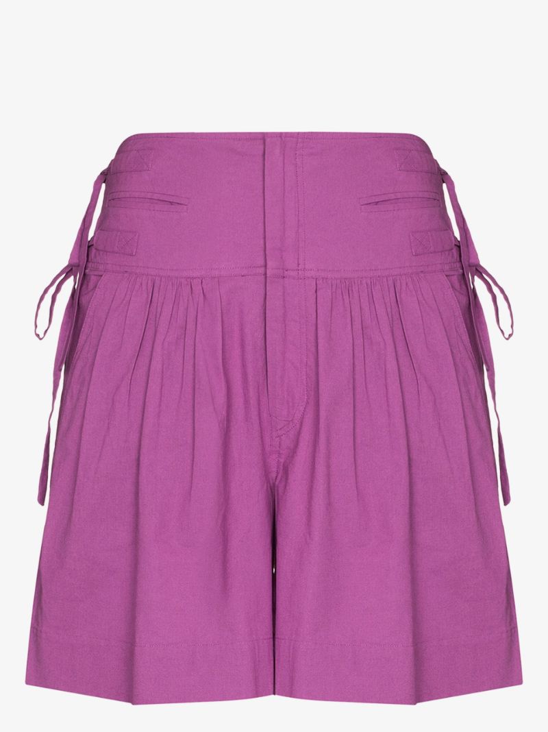 Opala Pleated Tie Cotton Shorts