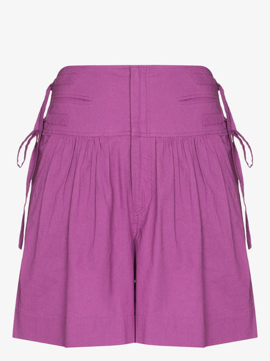 Opala Pleated Tie Cotton Shorts