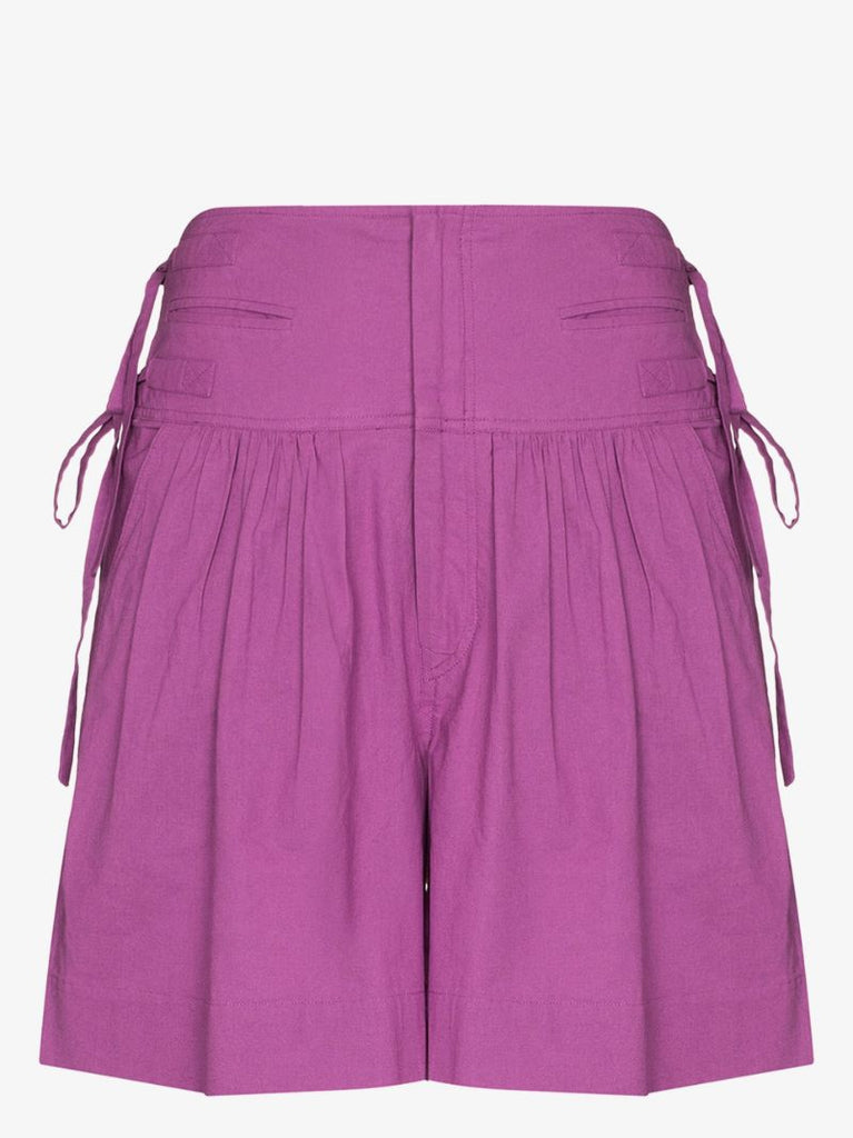 Opala Pleated Tie Cotton Shorts