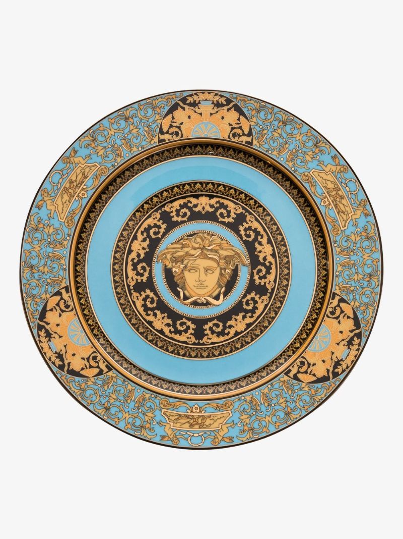 Blue Medusa Rose Service Plate