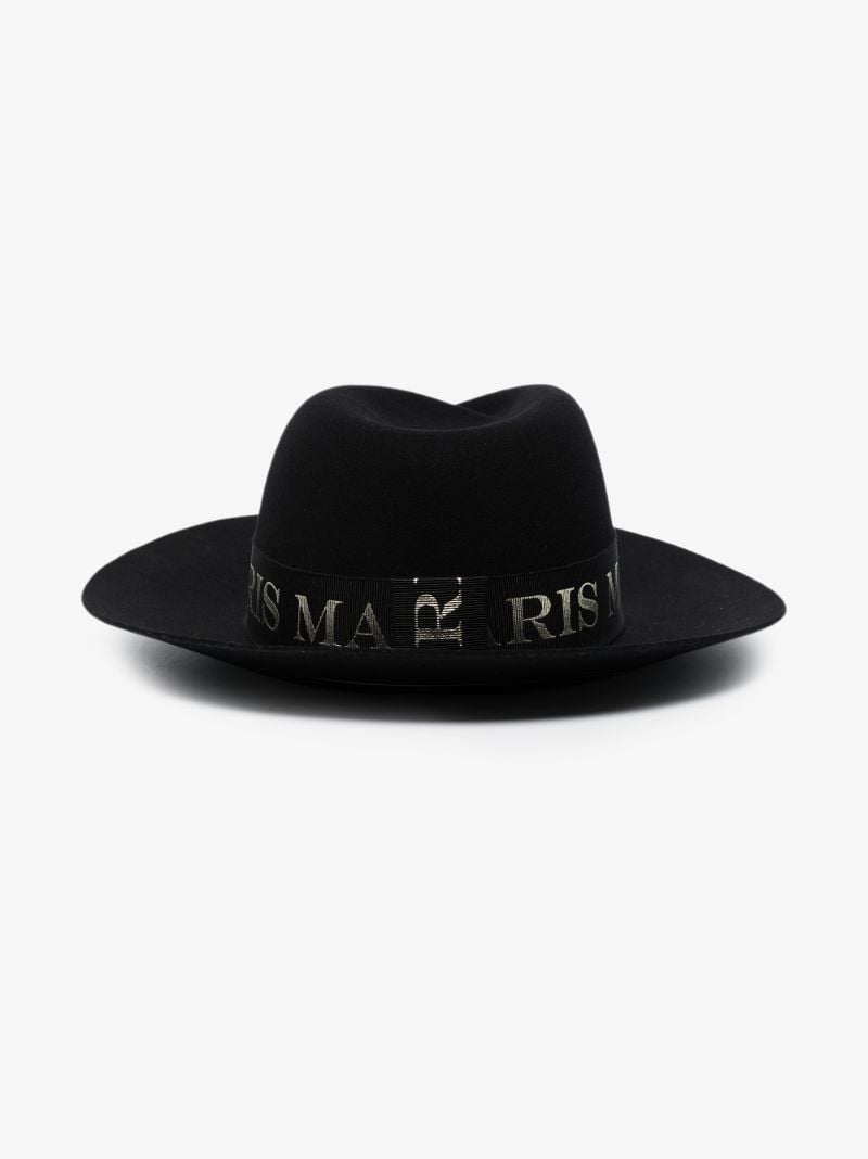 Black Virginie Logo Fedora Hat