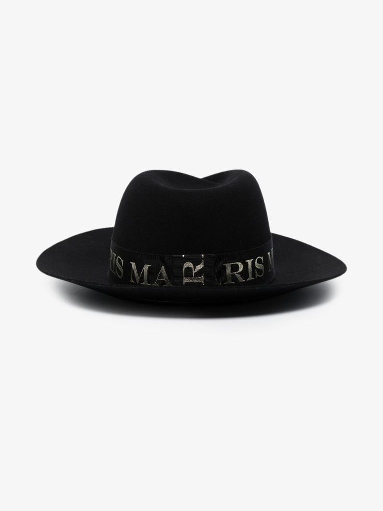 Black Virginie Logo Fedora Hat