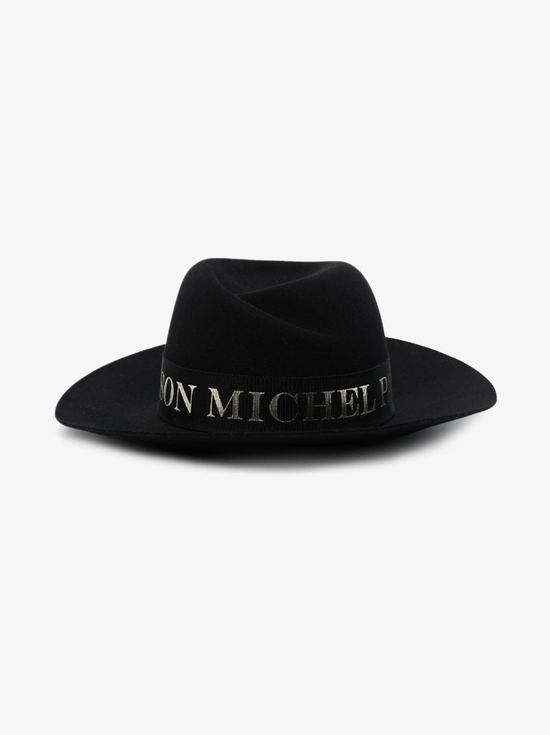 Black Virginie Logo Fedora Hat