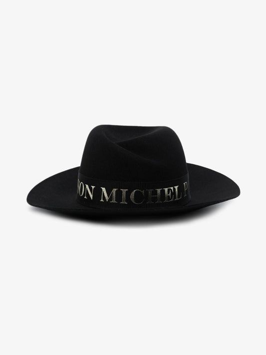 Black Virginie Logo Fedora Hat