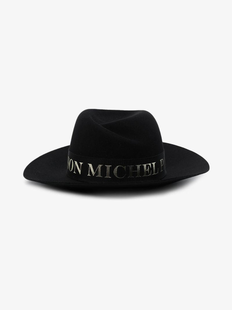 Black Virginie Logo Fedora Hat