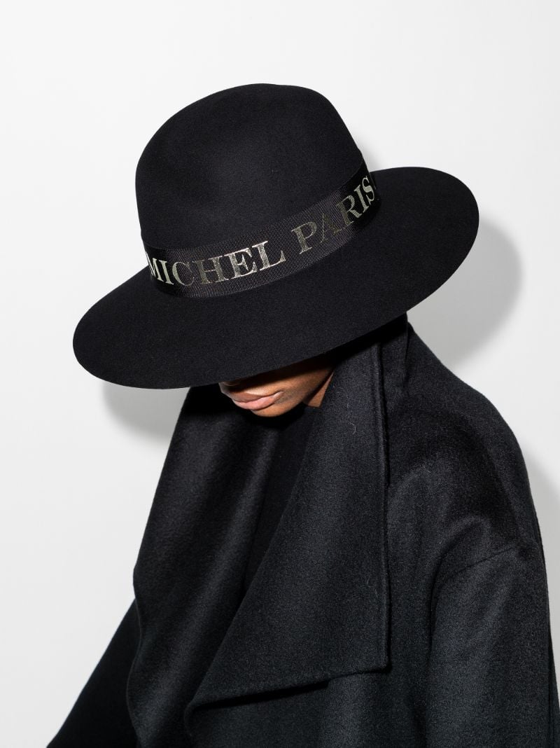 Black Virginie Logo Fedora Hat