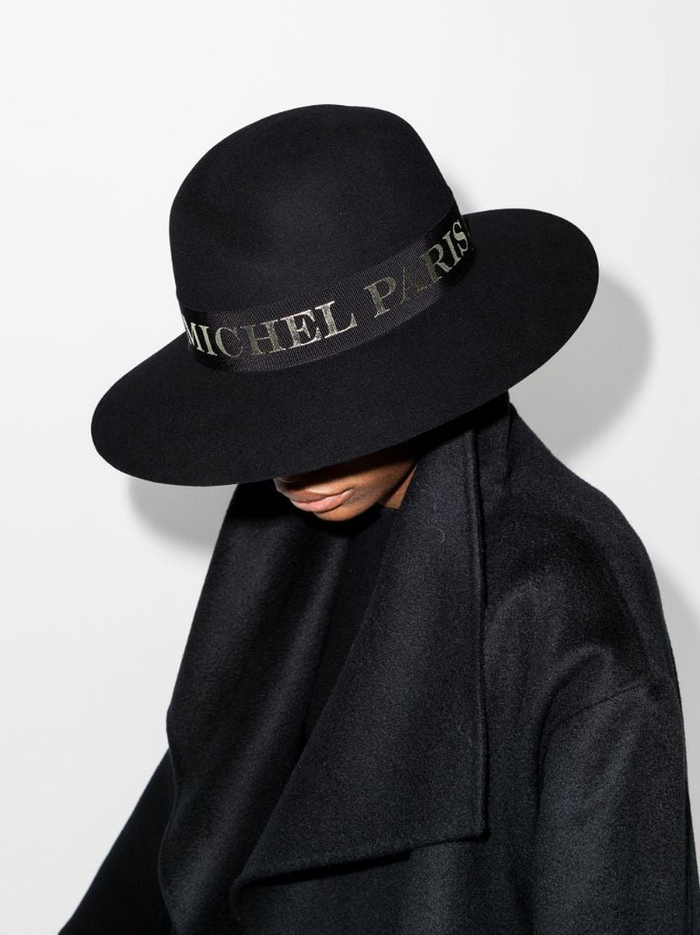 Black Virginie Logo Fedora Hat