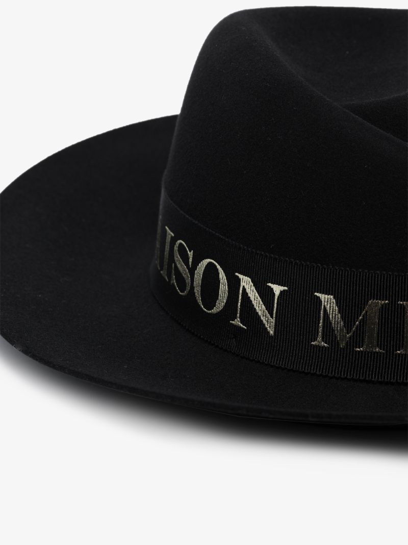 Black Virginie Logo Fedora Hat